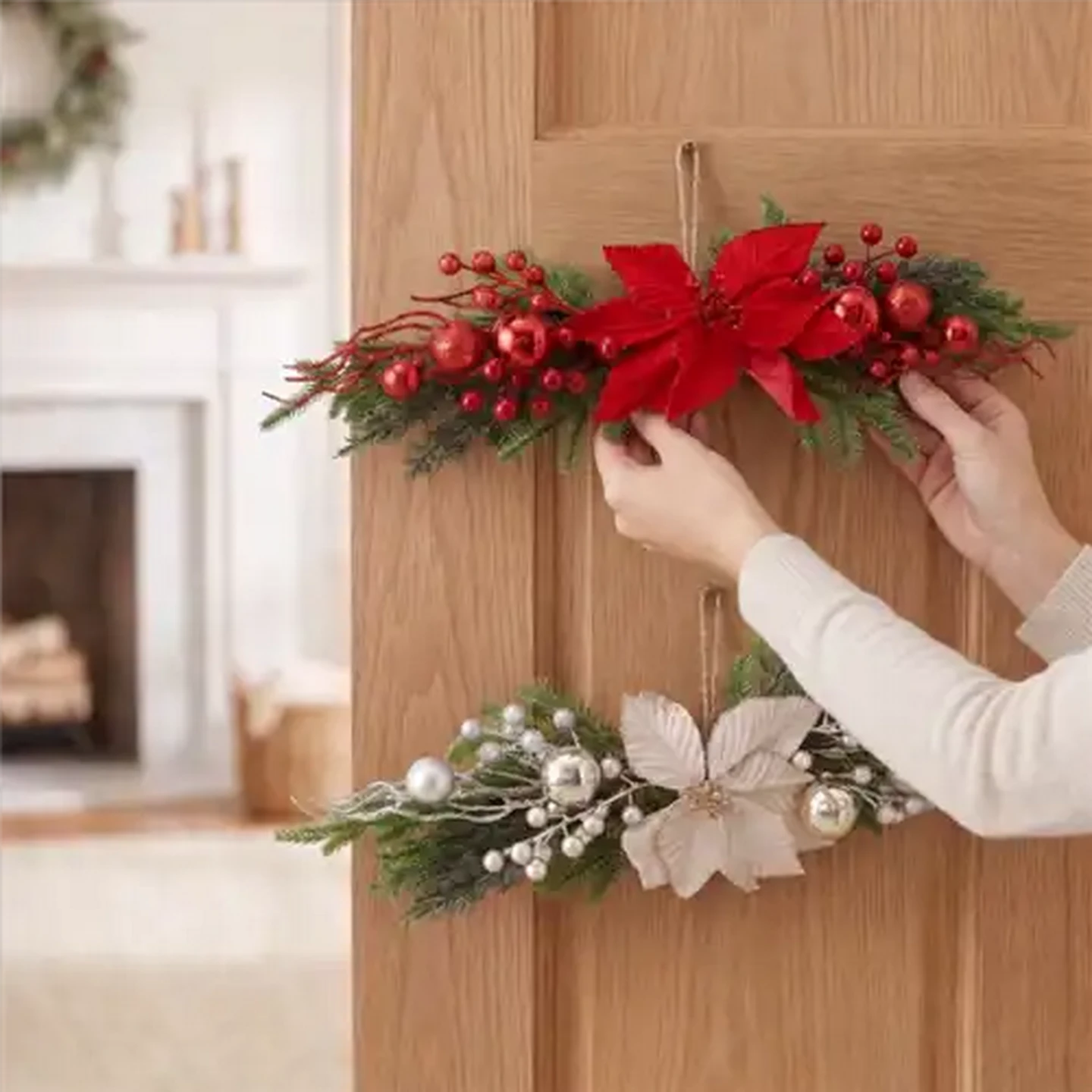 Image of Artificial Christmas Garland Swain Foliage Wreath 50cm (Colour May Vary)