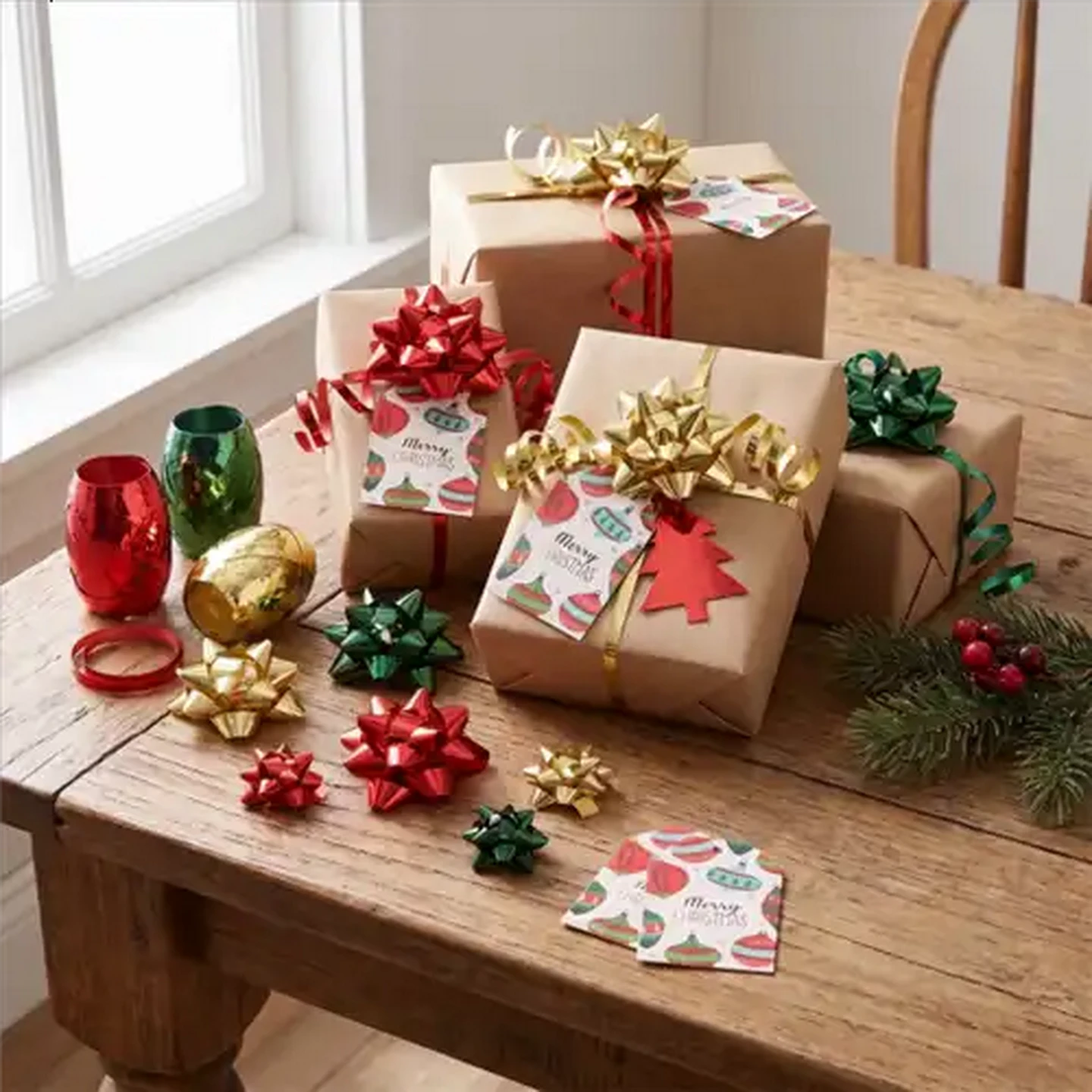 Image of Christmas Tag Ribbon & Bow Accessory Pack 15-Piece