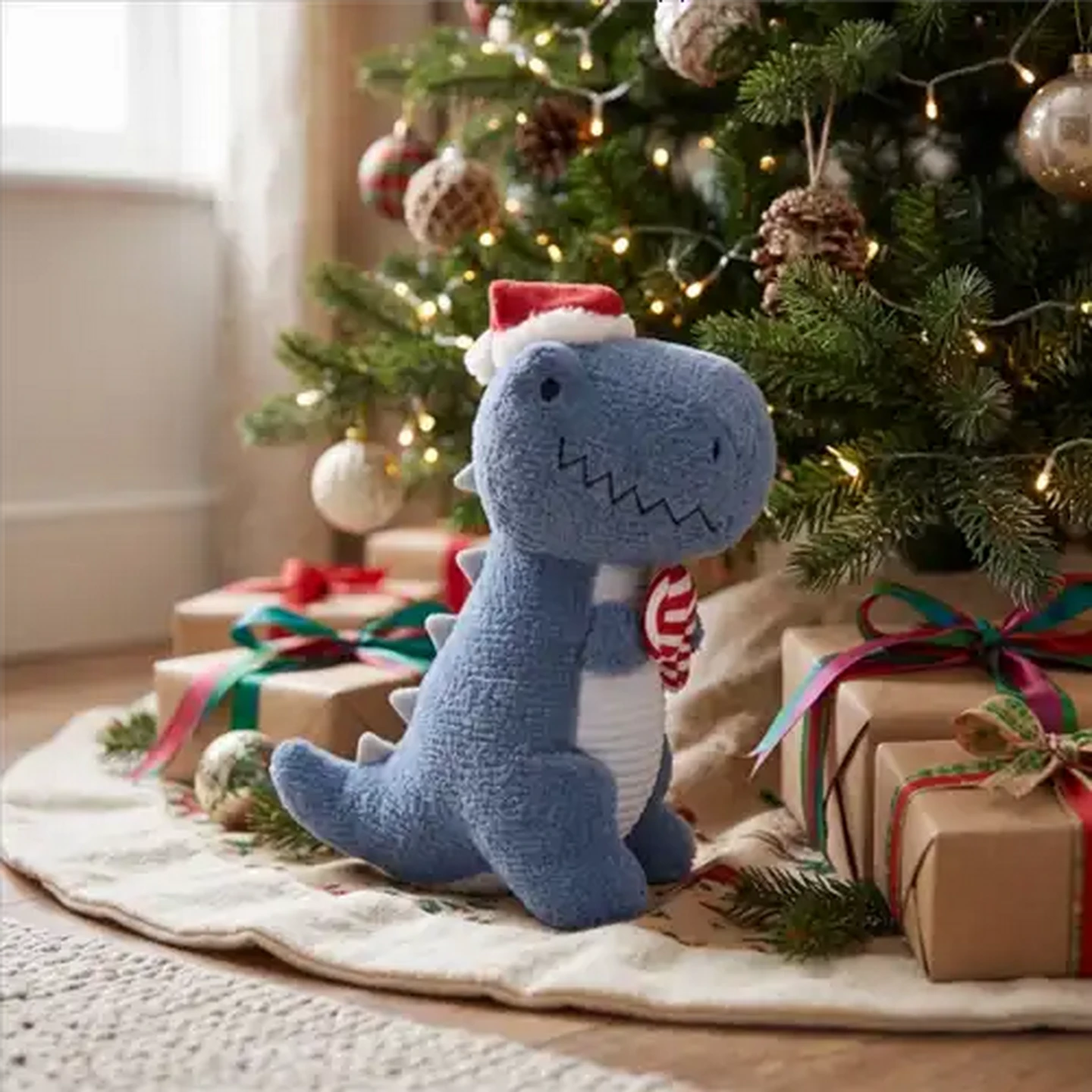 Image of Christmas Dino Blue Plush Toy 29cm