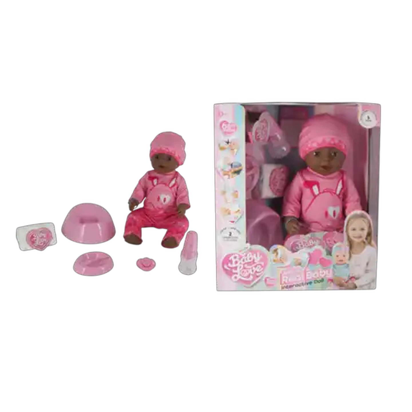 Image of Baby Love Drink & Wet Interactive Baby Doll 45cm (Design May Vary)