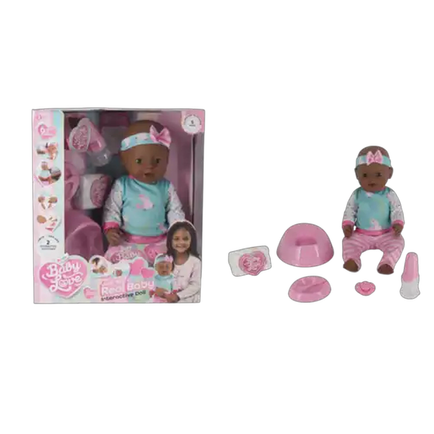 Image of Baby Love Drink & Wet Interactive Baby Doll 45cm (Design May Vary)