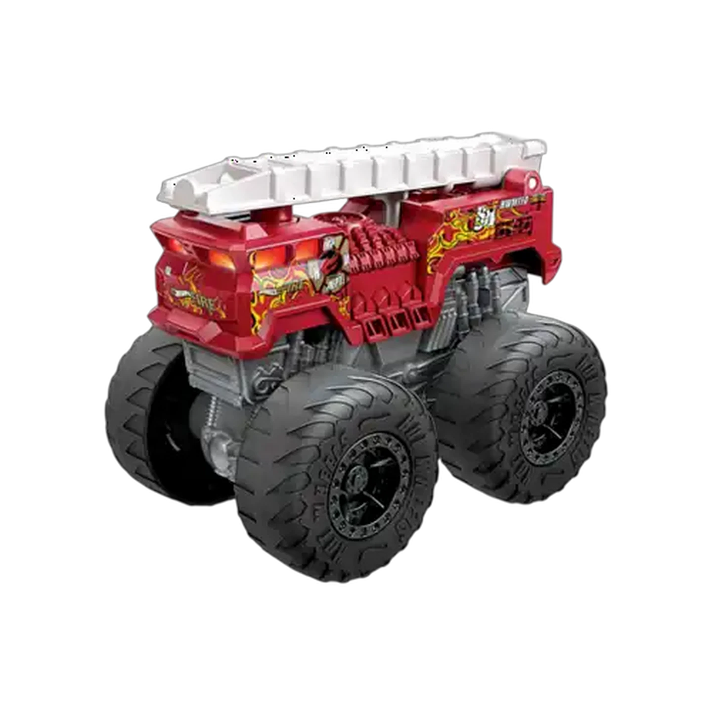 Image of Hot Wheels Monster Trucks Roarin’ Wreckers 5 Alarm 1:43 Scale Fire Truck