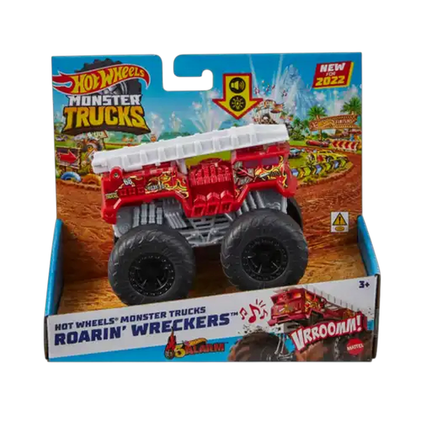 Image of Hot Wheels Monster Trucks Roarin’ Wreckers 5 Alarm 1:43 Scale Fire Truck